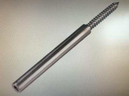 Stift mit Holzgewinde 150 mm, Außenge M8, Innengew M6, V2A 